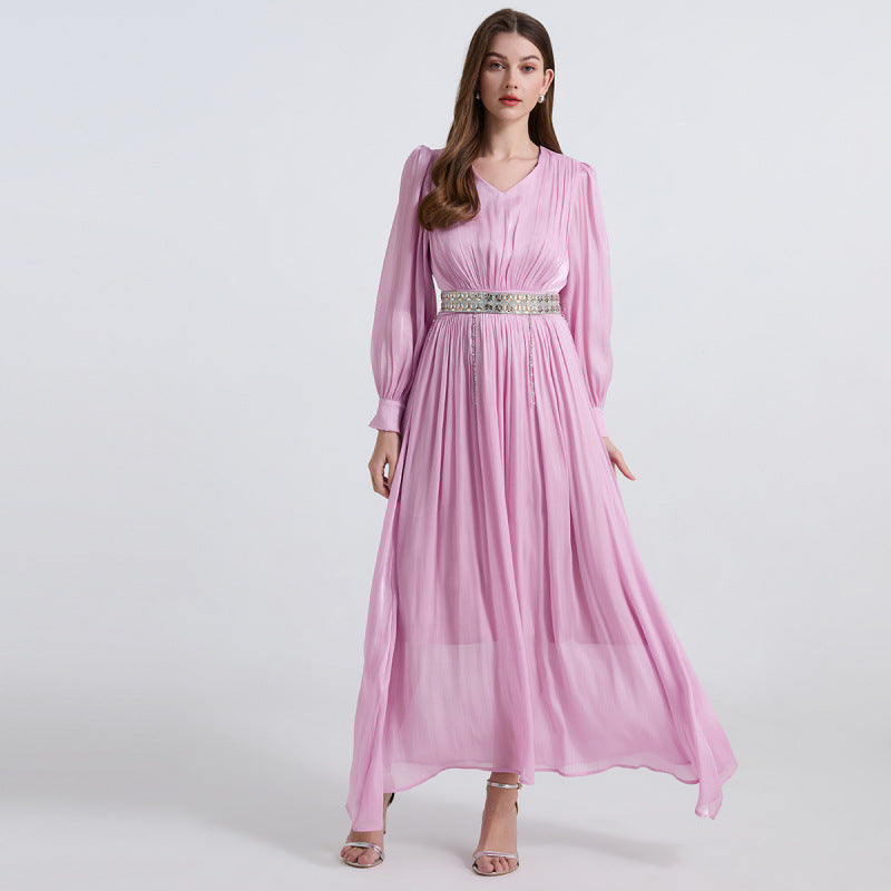 White seaside vacation dress women's summer high-end feeling elegant big swing dress Sanya beach skirt super fairy gauze skirt