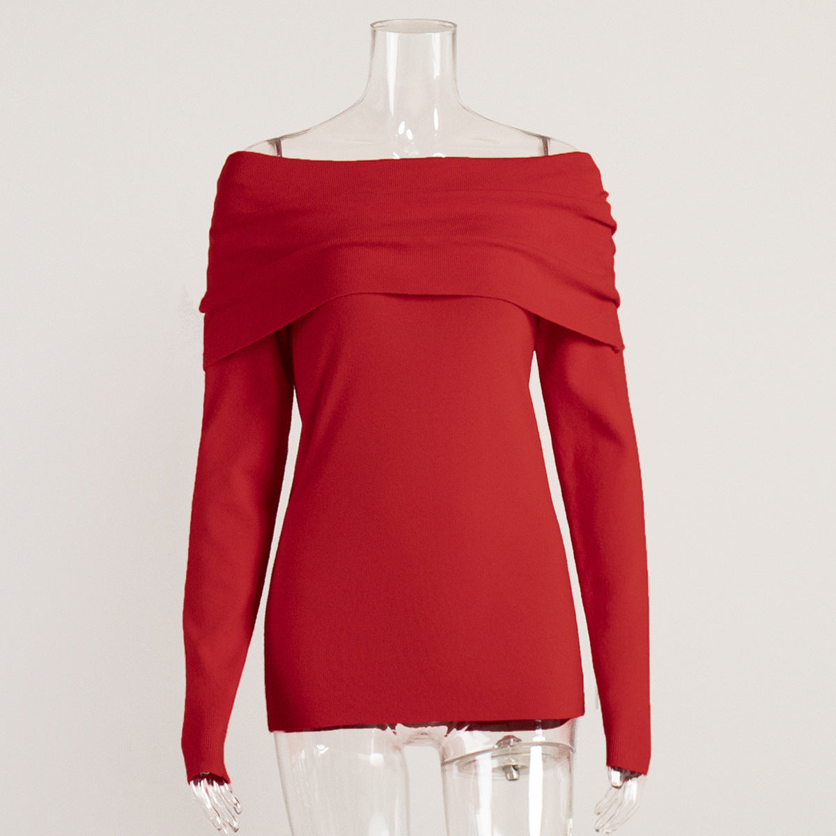VLOVELAW 2025 sweater women's New autumn and winter 2025 style long-sleeved knitted bottoming shirt one-word shoulder sexy slim-fitting off-the-shoulder top