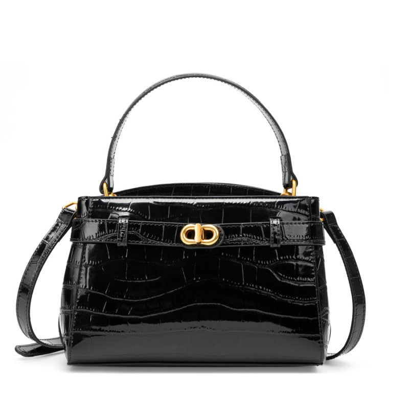 VLOVELAW 2025 Kelly bag large women's high-end alligator pattern lock small square bag new leather handbag commuter messenger women's bag