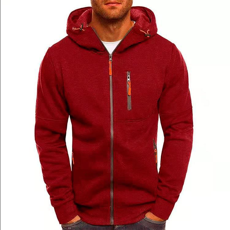 VLOVELAW 2025 popular Cross-New Hot Trade Autumn Spring Men's Sports Fitness Casual Jacquard Zipper Sweater Cardigan Hooded Jacket