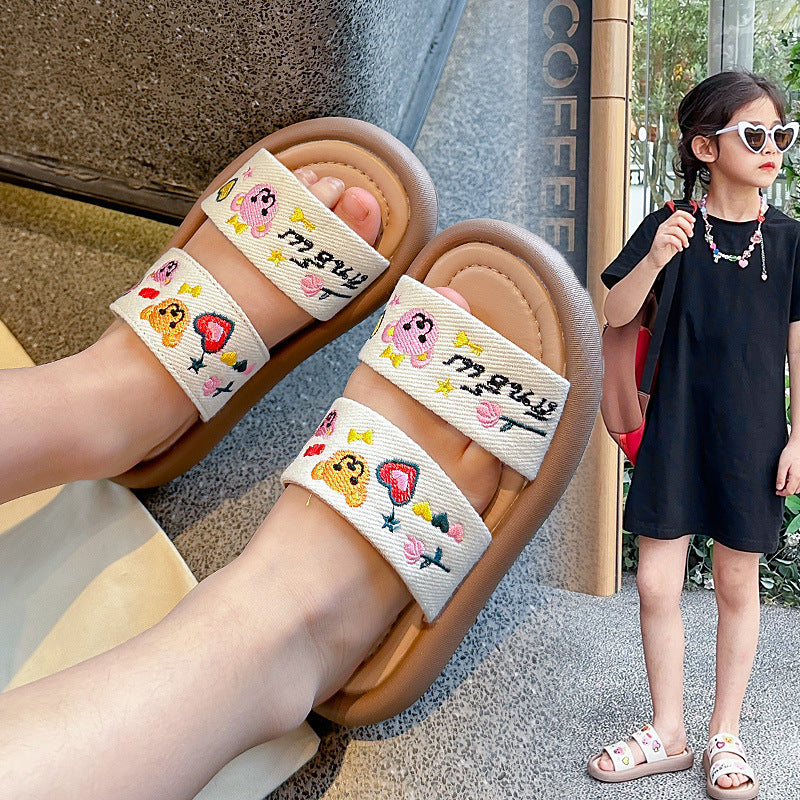 VLOVELAW Baby Slippers Cartoon New Girls' Non-Slip Casual Shoes Summer Fashion Little Girls' Outdoor Sandals