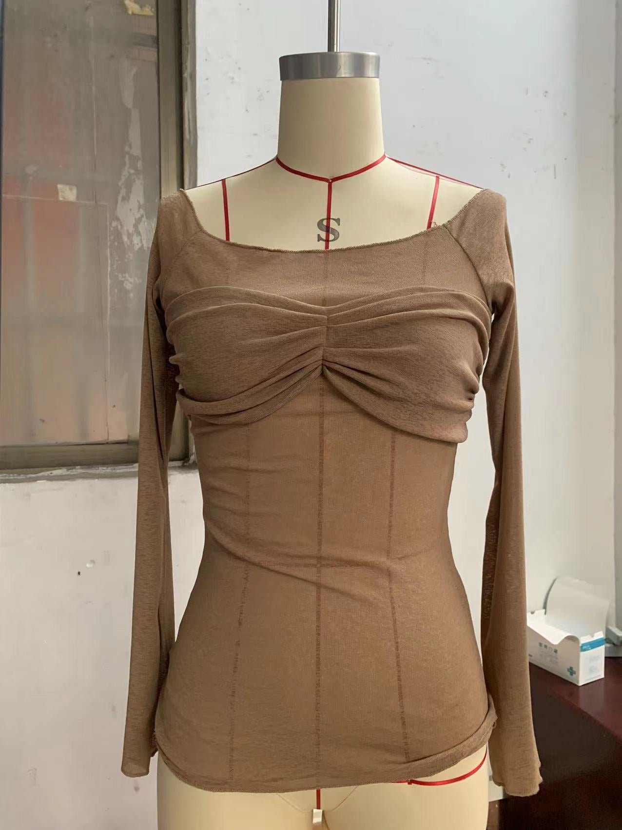 VLOVELAW New European and American Women's Casual Spring New Bow Tube Top Long Sleeve T-shirt Top Y2g Fashion