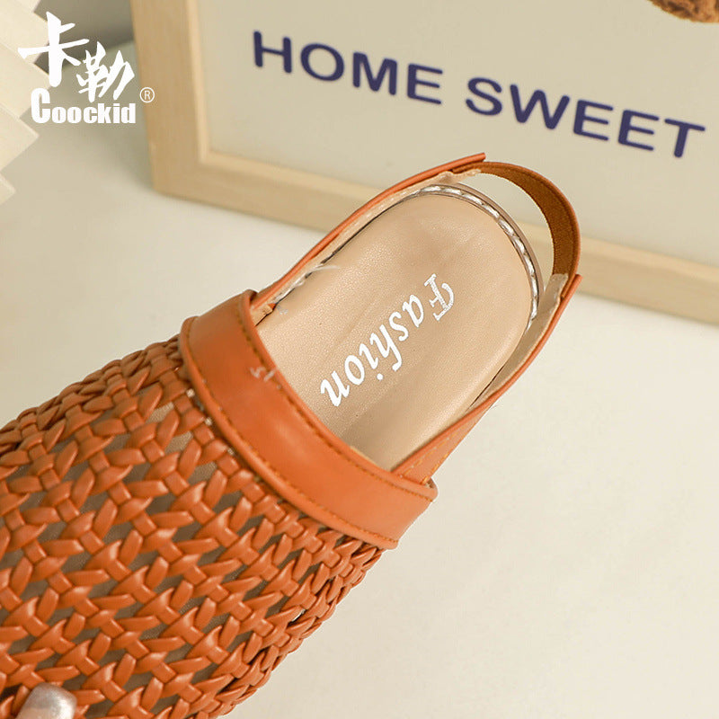 VLOVELAW Cross-Border Girls' Sandals Summer New Soft Bottom Woven Closed Toe Baby Foreign Trade Sandals Boy's Beach Shoes