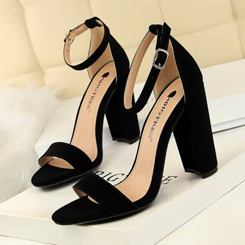VLOVELAW 0509-1 European and American Style Women's Shoes High Heels Fashion Simple Thick Heel High Heel and Sexy Nightclub Strap Sandals