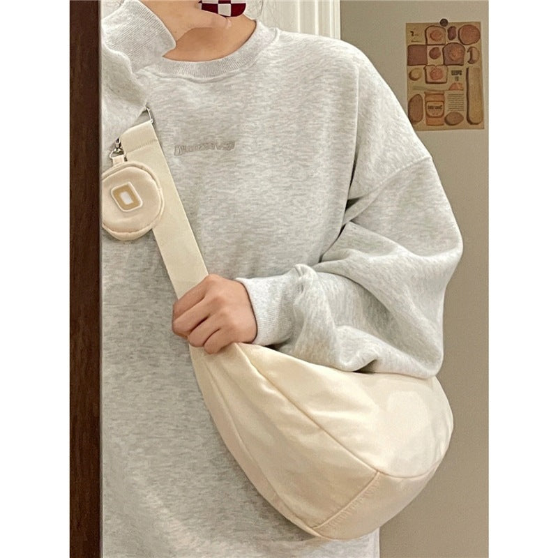 vlovelaw Nylon Dumpling Bag Spring/Summer Ins Trendy Canvas Bag Versatile Artistic Dumpling Bag College Student Unit Price Messenger Bag
