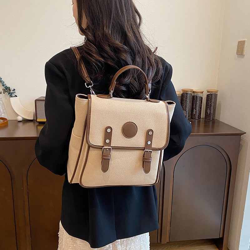 Japanese Ins Tooling Style Backpack Female New Messenger Bag College Students Class Commute Fashion Casual Backpack