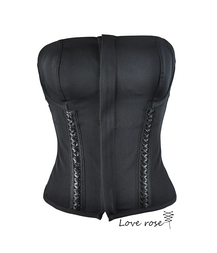 original designer, black lace fishbone chest wrap tube top steel bone chest pad vest bone coat
