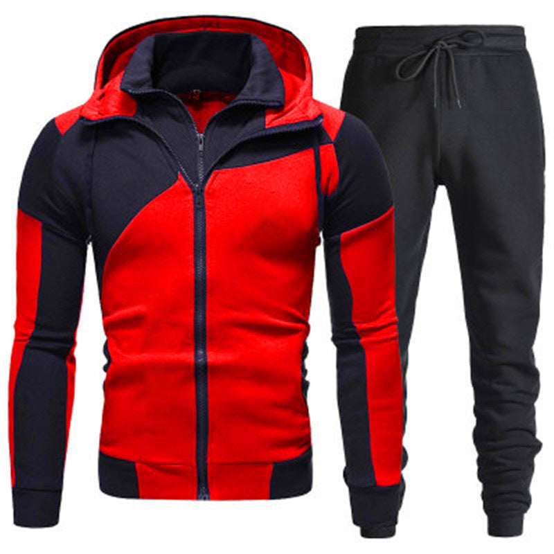 VLOVELAW zipper hoodie solid color sweater set men's autumn and winter hoodie trend fashion leisure sports two-piece set