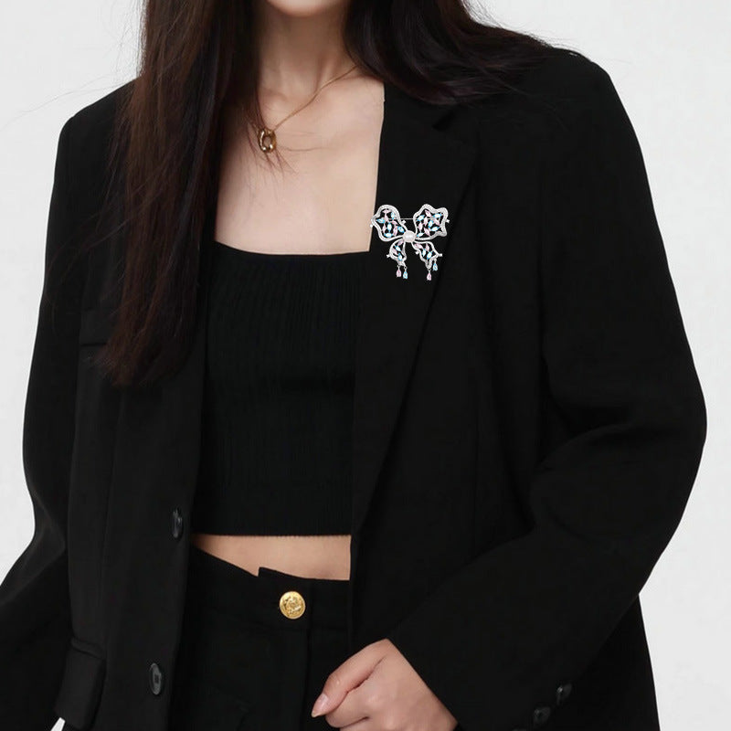 2025 High-end luxury zircon butterfly brooch freshwater pearl women's jewelry coat suit accessories dinner corsage