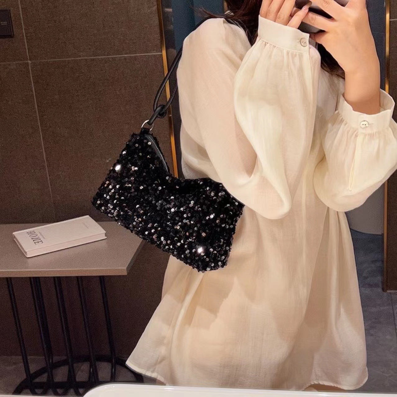 VLOVELAW New Fashion Women's Bag Shoulder Bag Messenger Bag Underarm Bag Sequin Bag Cross-Border Product Hot Sale