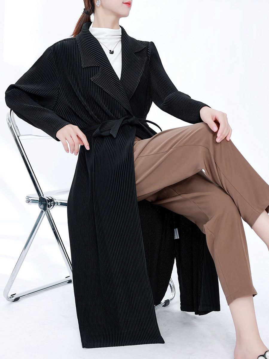 2025 design sense long coat women's autumn and winter new loose versatile temperament commuter coat women's high sense