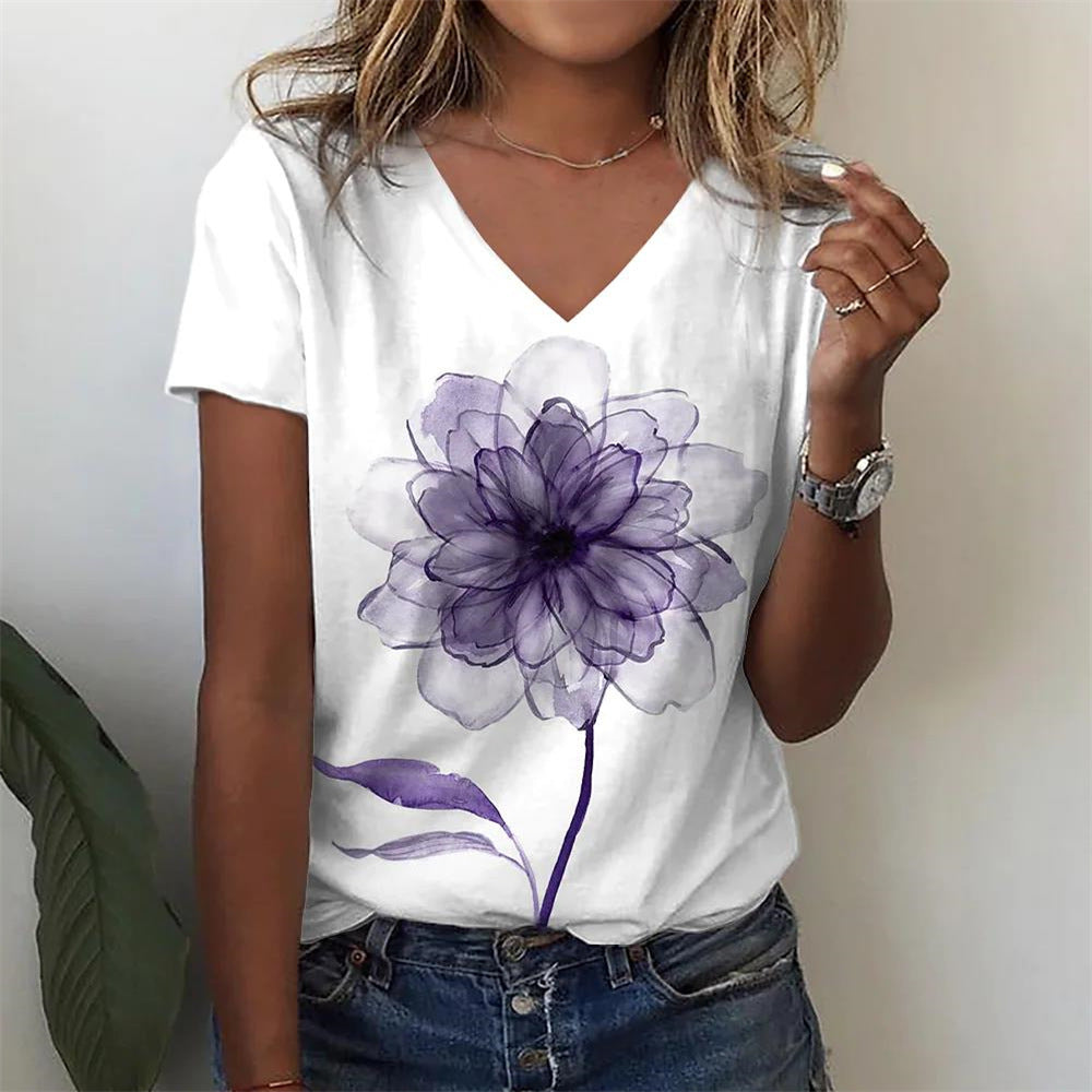 VLOVELAW Cross-Border T-shirt Independent Station Women's Short Sleeve Wish Best-Selling in Stock Temu