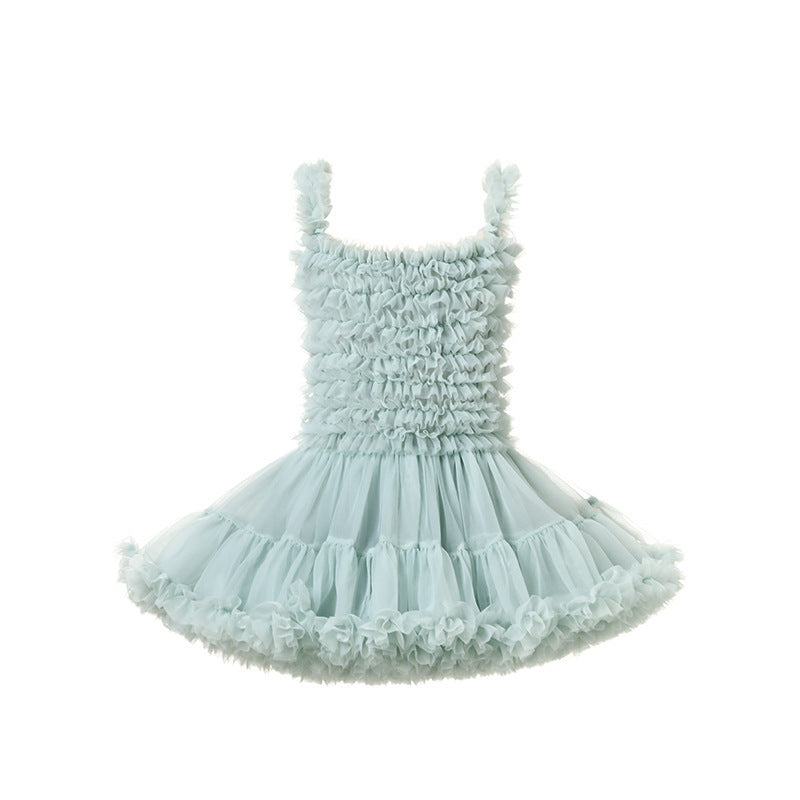 INS European and American Girls Dress Children's Pettiskirt Baby Princess Dress Tutu Skirt Children's Clothing Summer Class a Pleated Skirt