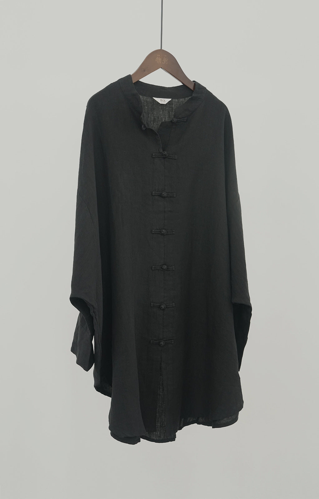 early autumn retro loose silhouette linen jacket, national style casual free and easy disc buckle long trench coat S22271