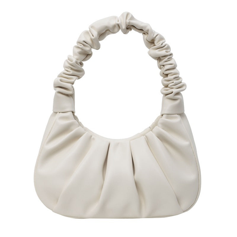 VLOVELAW 2025 Cloud pleated bag, baguette bag, one shoulder crossbody handbag, women's niche texture, Korean version popular new underarm bag tide