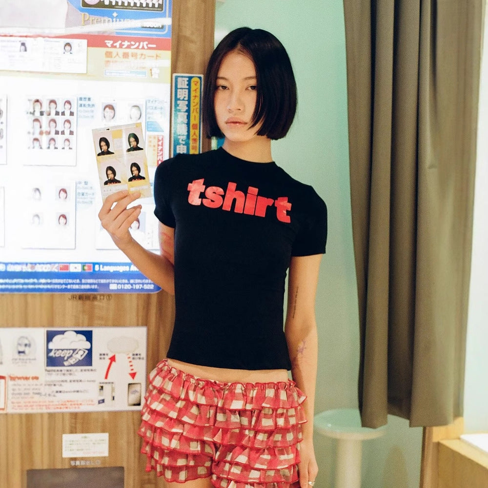 Popular, and summer new women's clothing New Popular trade fashion trend Spice girl printed slim top short-sleeved T-shirt