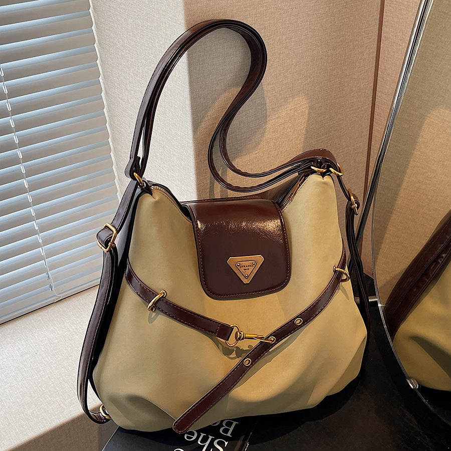 VLOVELAW 2025 Casual commuting retro matte large-capacity bag women's popular new fashion double shoulder back bag single shoulder tote bag
