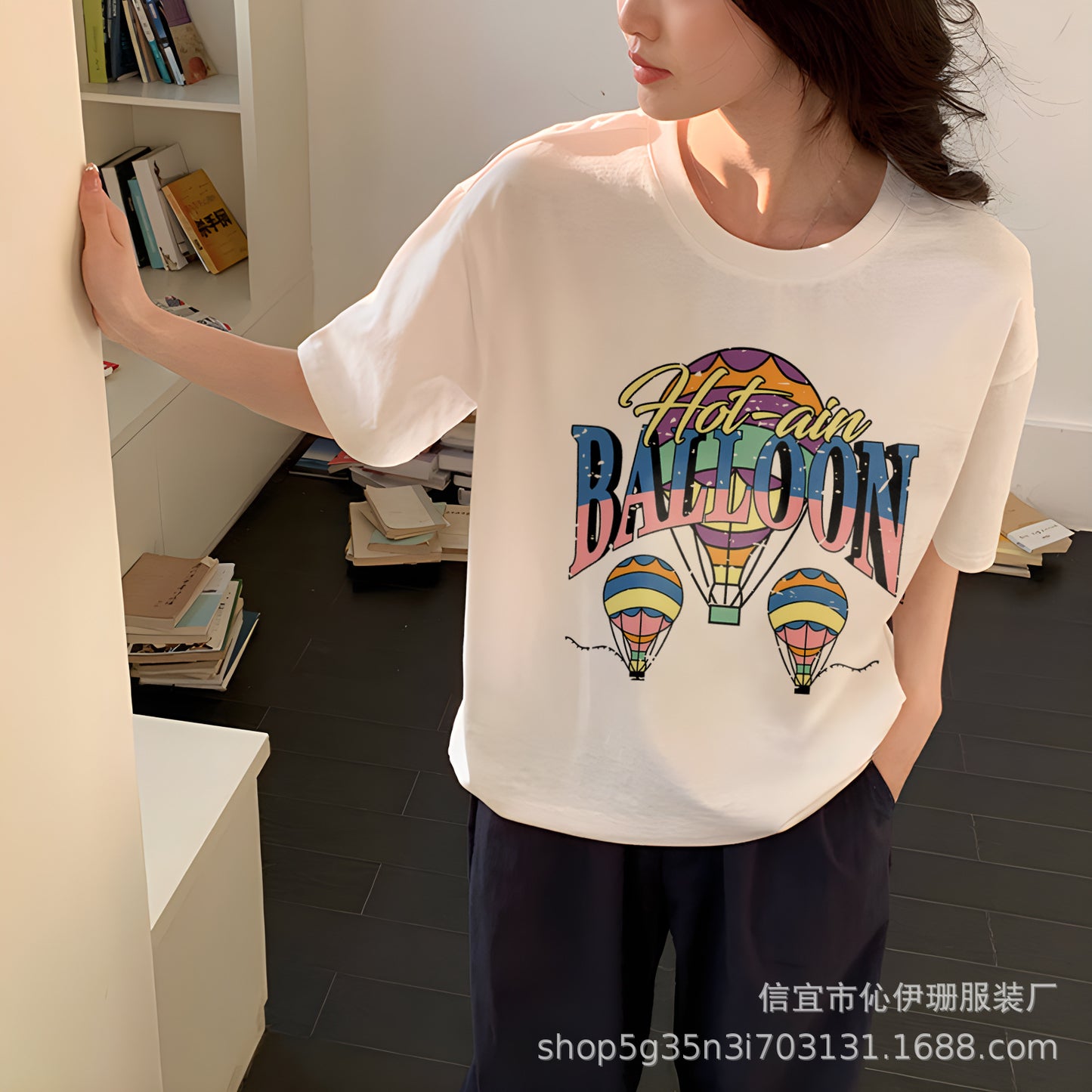 VLOVELAW Summer Women's Cotton Short-Sleeved T-shirts Women's New Versatile Simple Style Loose Half-Sleeve Top Ins Trendy White