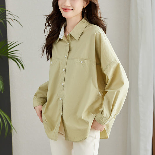 direct sales  spring Korean version workplace commuting temperament POLO collar loose design shirt