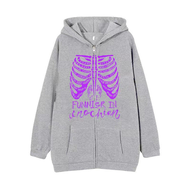 VLOVELAW 2025 Popular and Diablo Skull Sweatshirt Men's and Women's Hoodies Goth Couple Harajuku Large Size Zipper Sweater