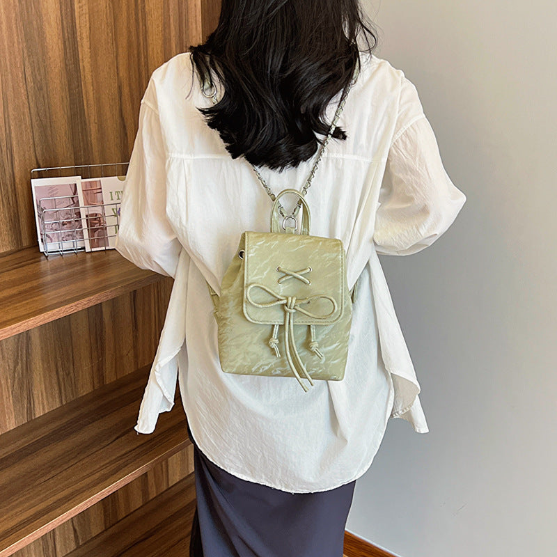 VLOVELAW 2025 Niche design bag popular new versatile chain backpack women's portable bucket bag premium sense going out backpack