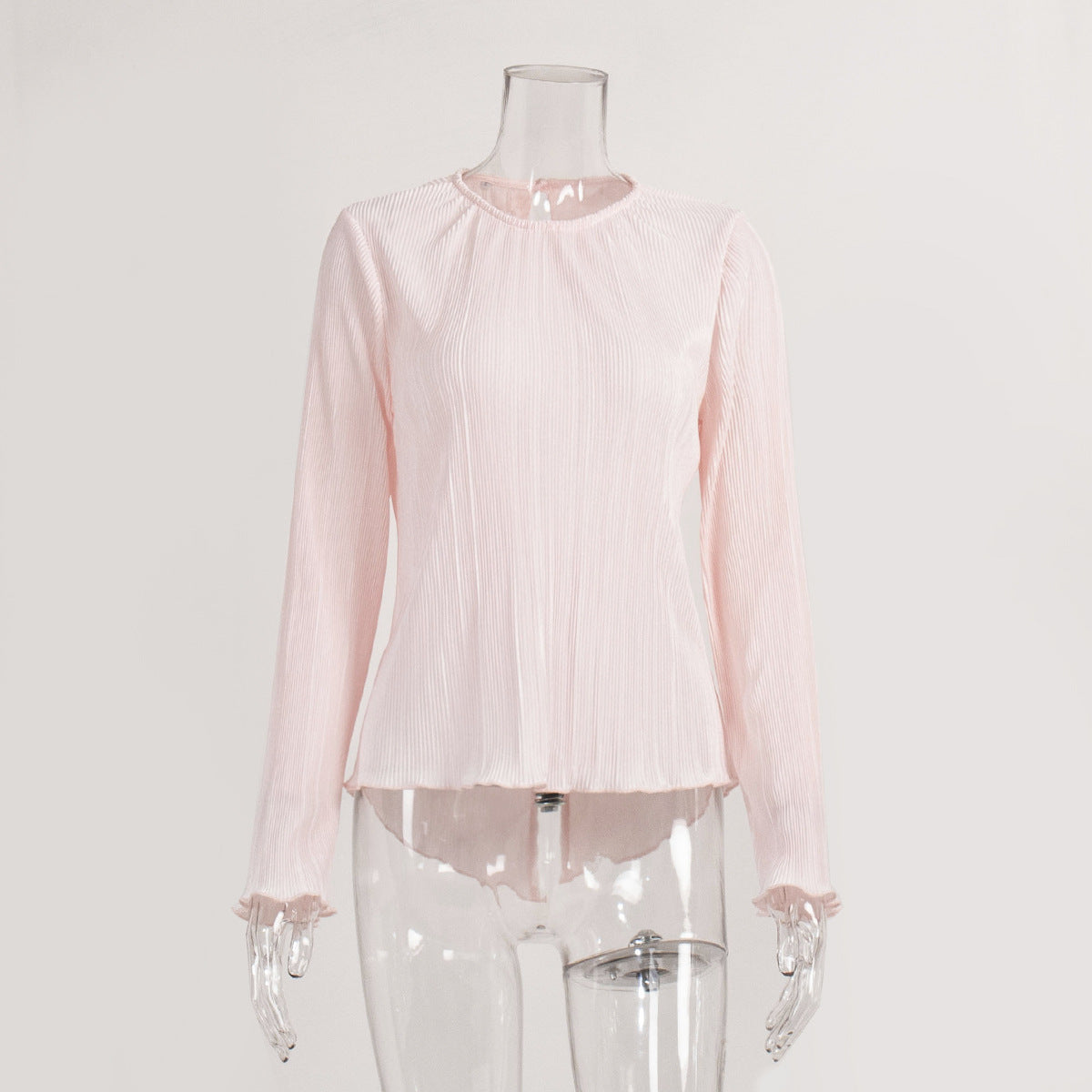 VLOVELAW pleated shirt women's Popular and 2025 popular summer elegant temperament slim-fitting horn sleeves back strap short shirt