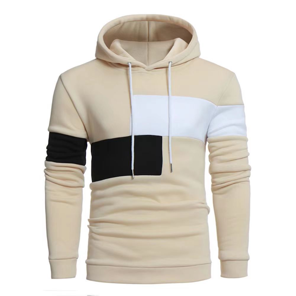 VLOVELAW  Popularan size autumn and winter New pullover men's sweater 2025 irregular color contrasting splicing hoodie pullover sports jacket