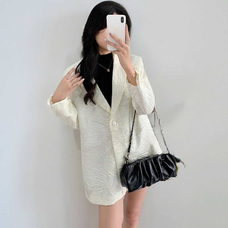 2025 fashion women's clothing high-end jacket autumn commuting versatile suit loose temperament professional small suit outside