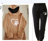 VLOVELAW Autumn and winter new men's and women's clothing ebay wish 2025 fashion love printing fleece casual women's suit