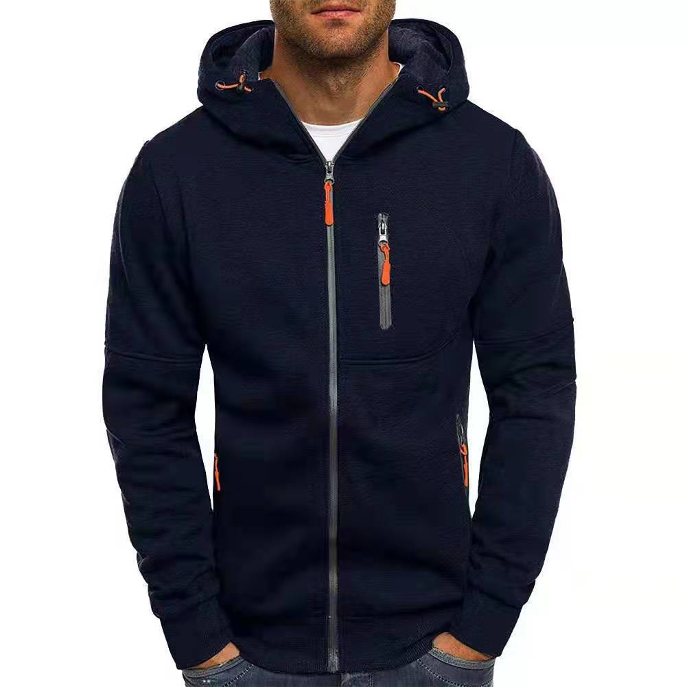 VLOVELAW 2025 popular Cross-New Hot Trade Autumn Spring Men's Sports Fitness Casual Jacquard Zipper Sweater Cardigan Hooded Jacket