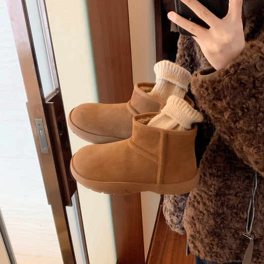 2025  Thick-soled short snow boots Warm plush snow boots Cotton shoes Winter deep boots