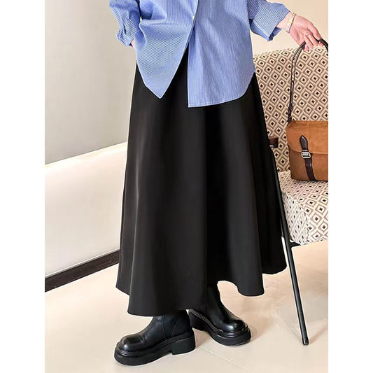 2025 Tachibana Spring Korean A-character temperament umbrella skirt retro loose casual simple drape skirt women 1587