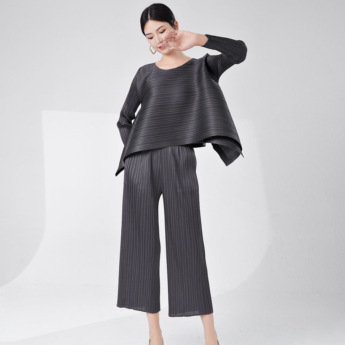 2025 Women's Small Women's Summer Suit Irregular Loose T-Shirt Top Casual Straight Pants Versatile Two-piece Set