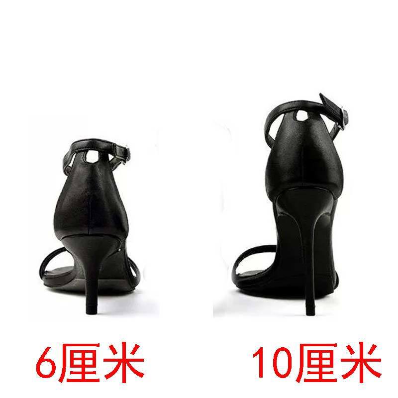 VLOVELAW Ankle-Strap High Heels Sandals Female Summer New Stiletto Open Toe Black Sexy All-Matching Trending Girl Fairy