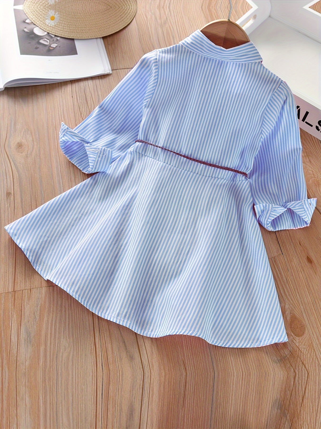 Classic Striped Shirt for Women - Soft Cotton Blend, Relaxed Fit, V-Neckline, Long Sleeves, Casual Wear - Perfect for Daily Life, Work, and Outdoor Activities