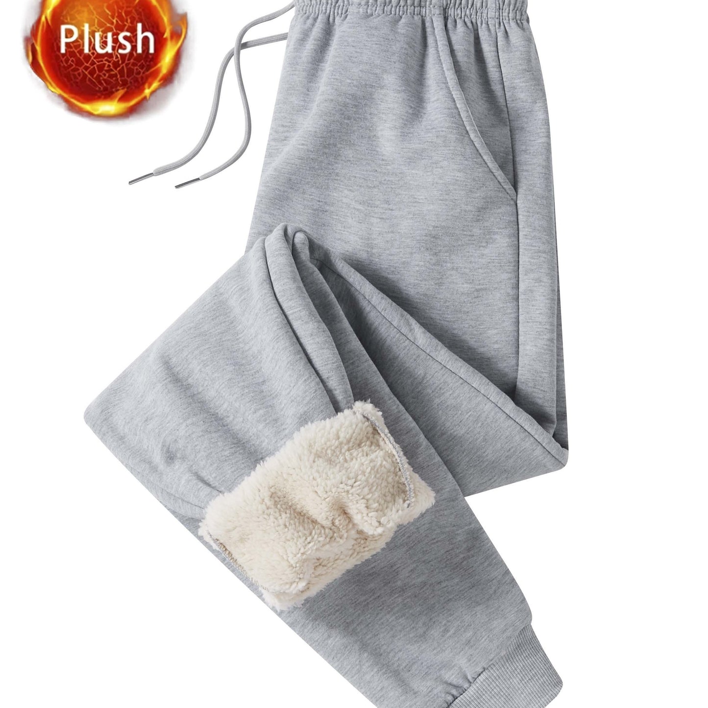 vlovelaw Men's Winter Warm Fleece Lined Pants Outdoor Sports Camping Straight Pants Hiking Pants Thicken Thermal Trousers