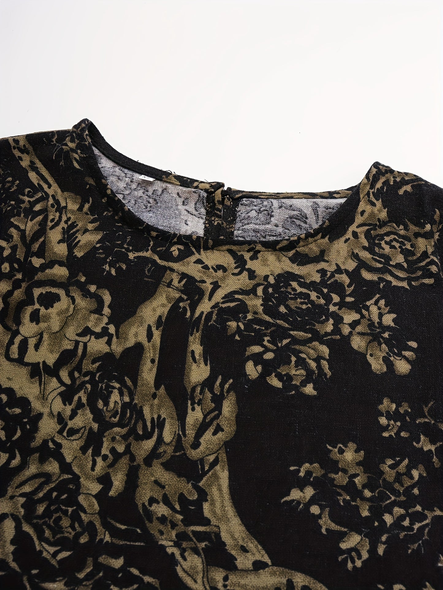Floral Print Kaftan Dress, Casual Long Sleeve Maxi Dress, Women's Clothing