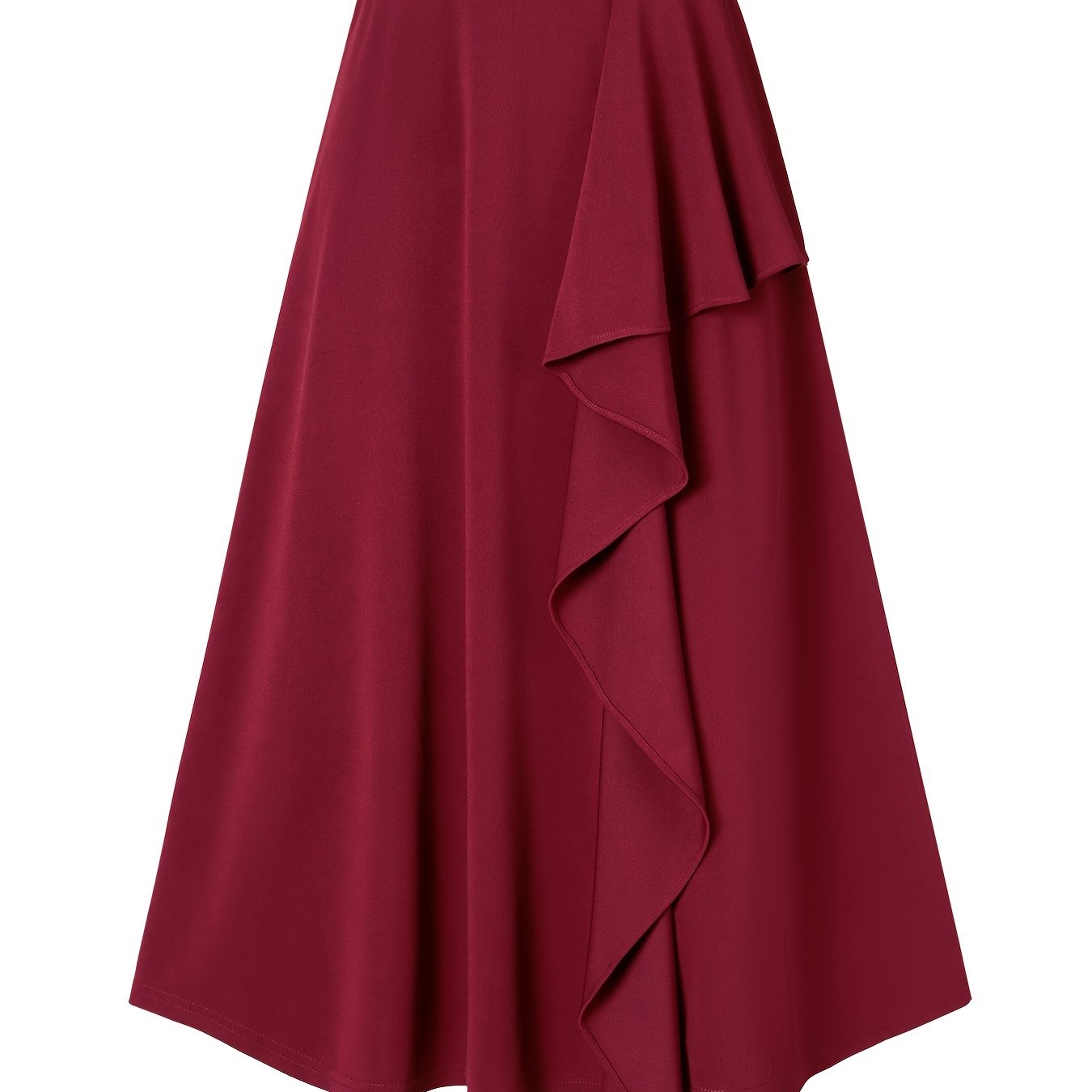 Solid Irregular Trim Skirt, Casual High Waist Skirt For Spring & Summer, Women's Clothing