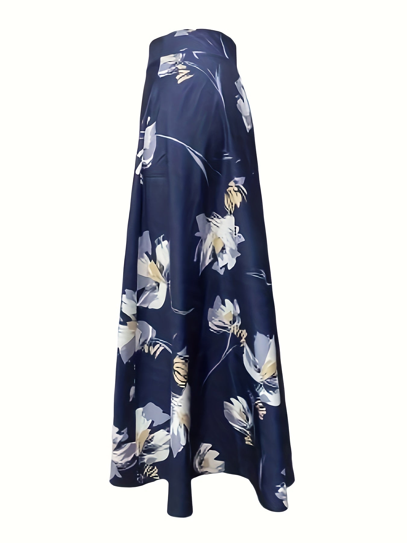 Floral Print A-line Skirt, Casual High Waist Flare Skirt For Spring & Fall, Women's Clothing