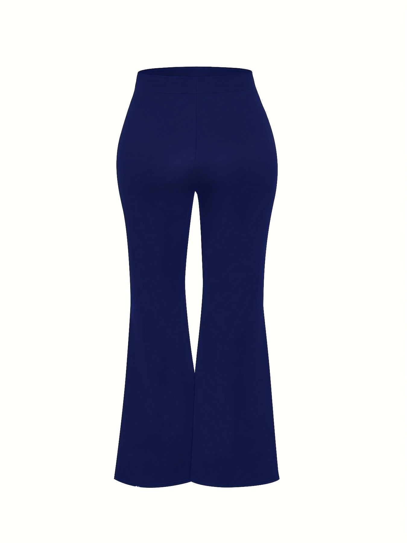 vlovelaw Solid High Waist Pants, Casual Flared Leg Slim Versatile Pants, Women's Clothing