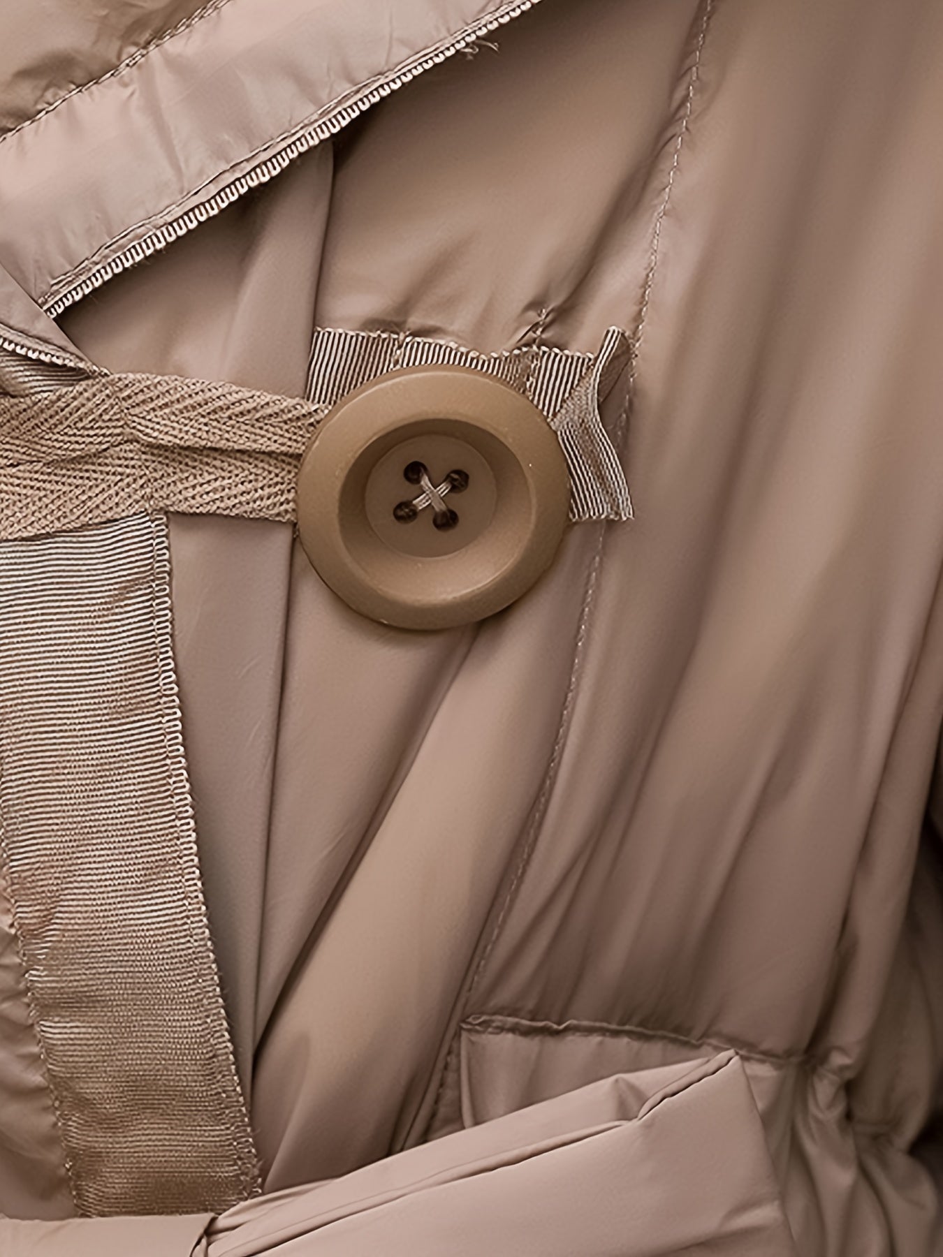 vlovelaw Knee-Length Slim Fit Versatile Down Jacket, Winter Hooded Puffer Coat, Women's Clothing