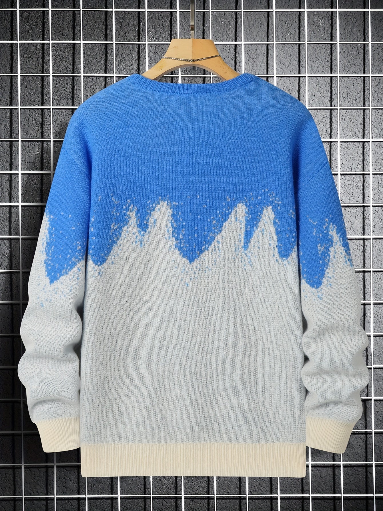 vlovelaw New Trendy And Loose Couple's Wear For Spring And Autumn, Round Neck Contrast Color Knitted Pullover Men's Top, Can Be Worn Indoors And Outdoors, And Is Also A Good Choice As A Gift