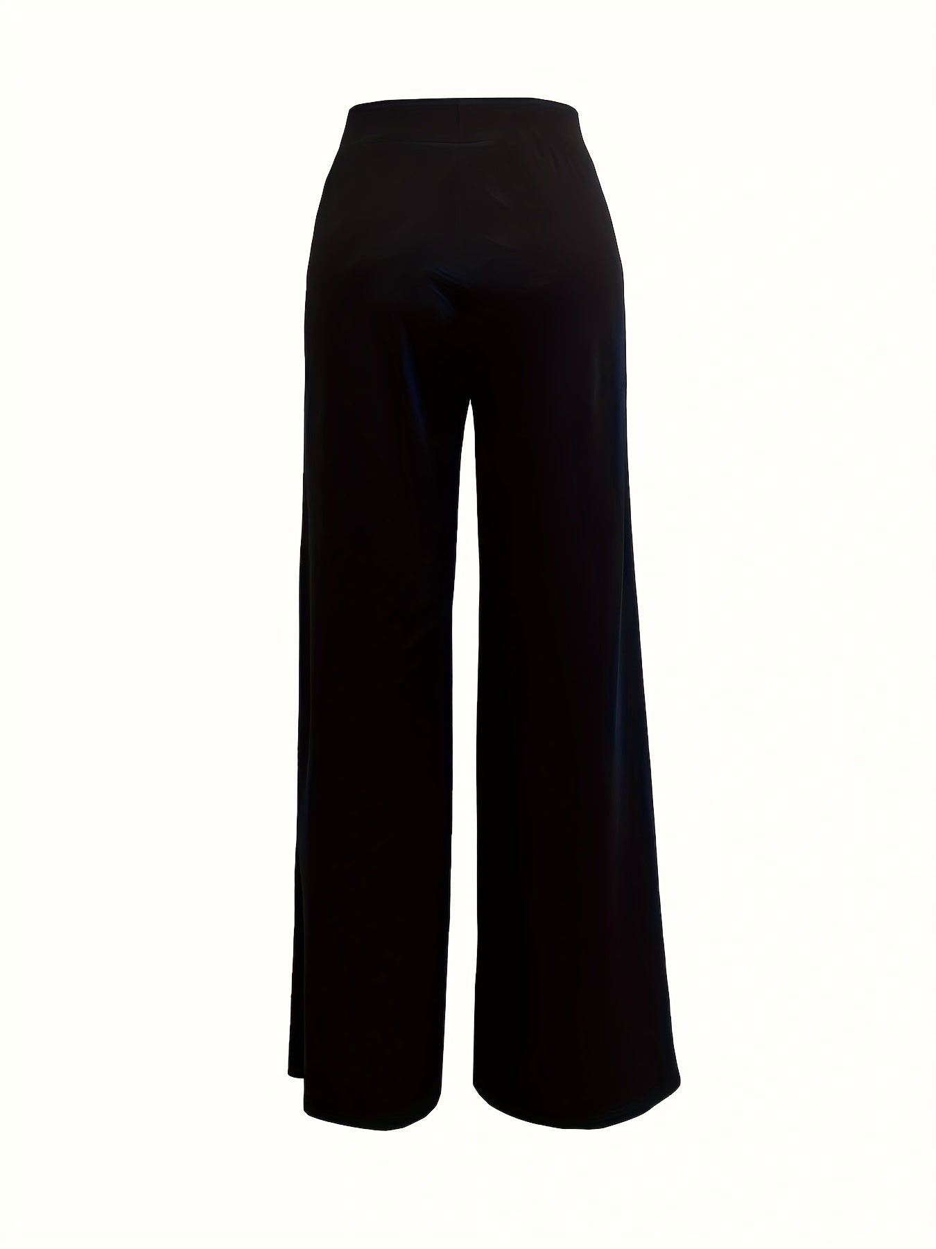 vlovelaw Solid Pleated Wide Leg Pants, Casual Loose Pants For Spring & Fall, Women's Clothing
