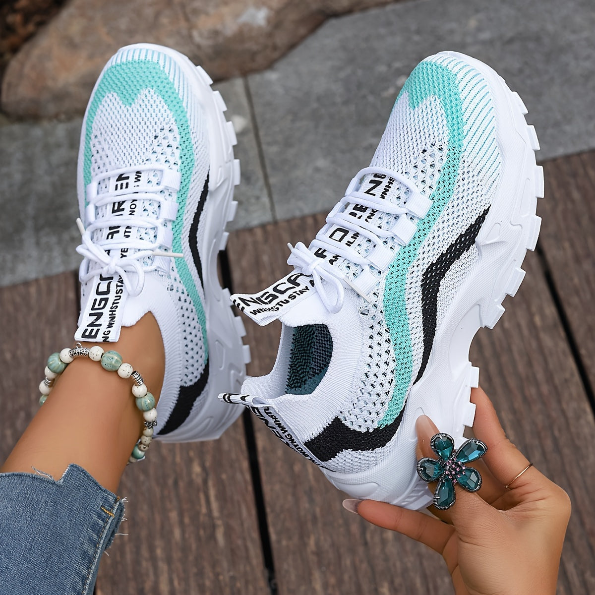 vlovelaw Women's Breathable Mesh Platform Sneakers, Casual Lace Up Outdoor Shoes, Comfortable Low Top Shoes