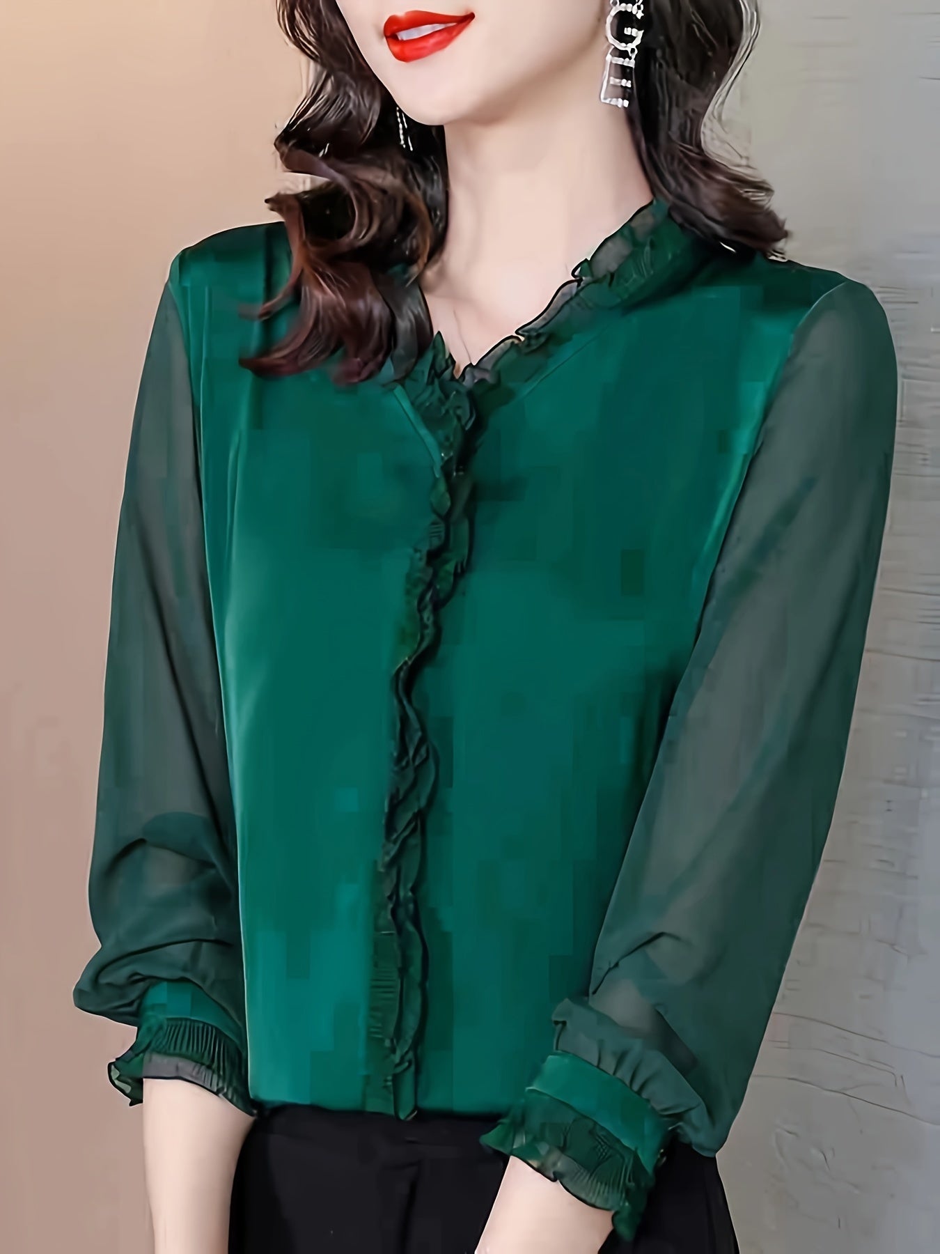 vlovelaw Long Sleeve Blouse, Elegant Casual Top, Women's Clothing