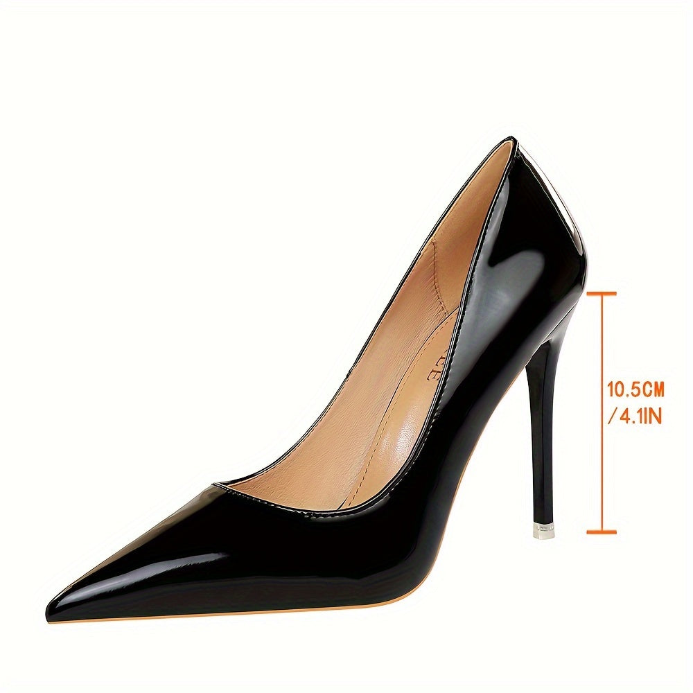 vlovelaw Women's Solid Color Minimalist Pumps, Shallow Mouth Slip On High Heel Shoes, Point Toe Versatile Office Shoes