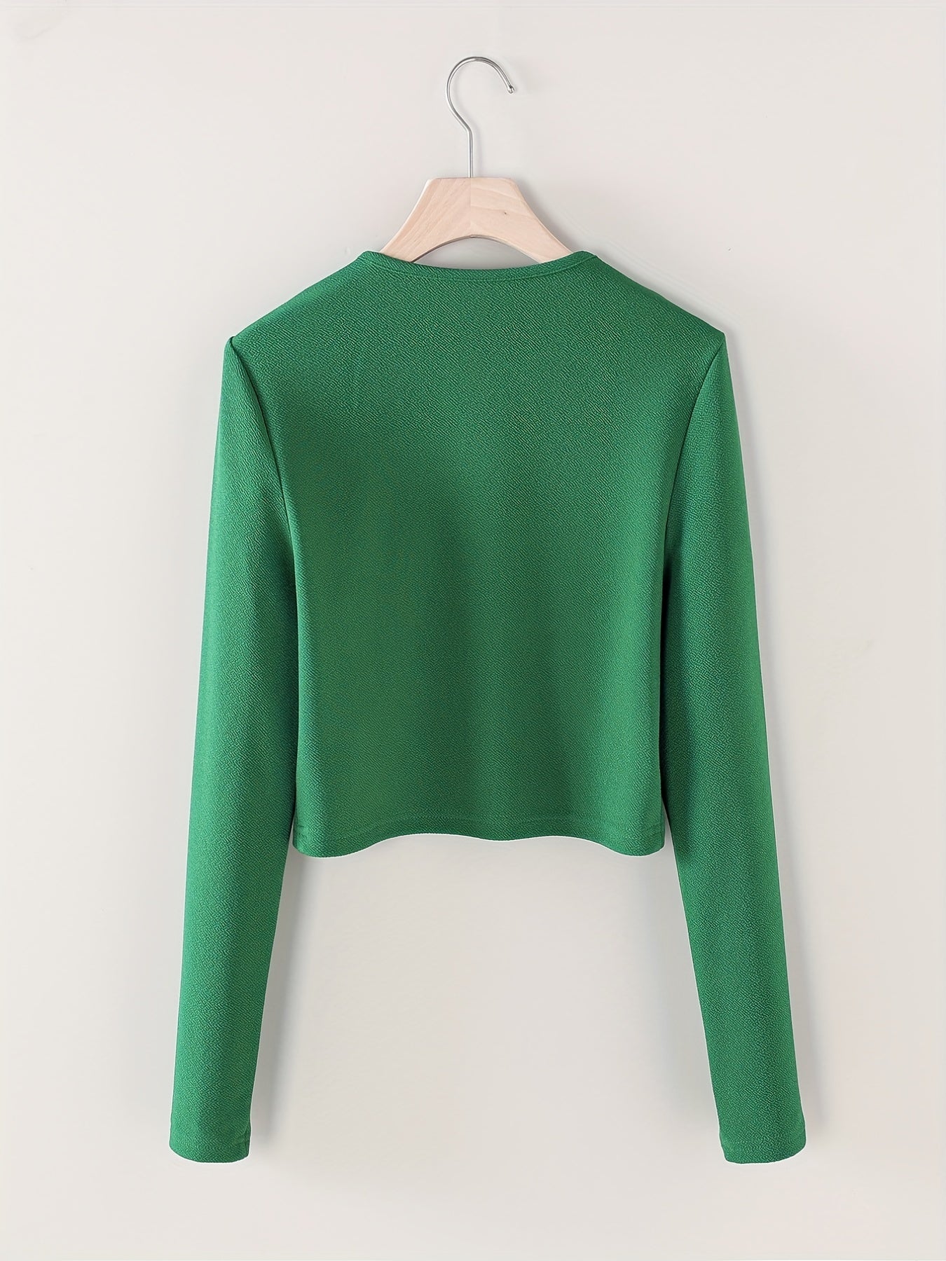 Simple Open Front Jacket, Elegant Long Sleeve Solid Work Outerwear, Women's Clothing