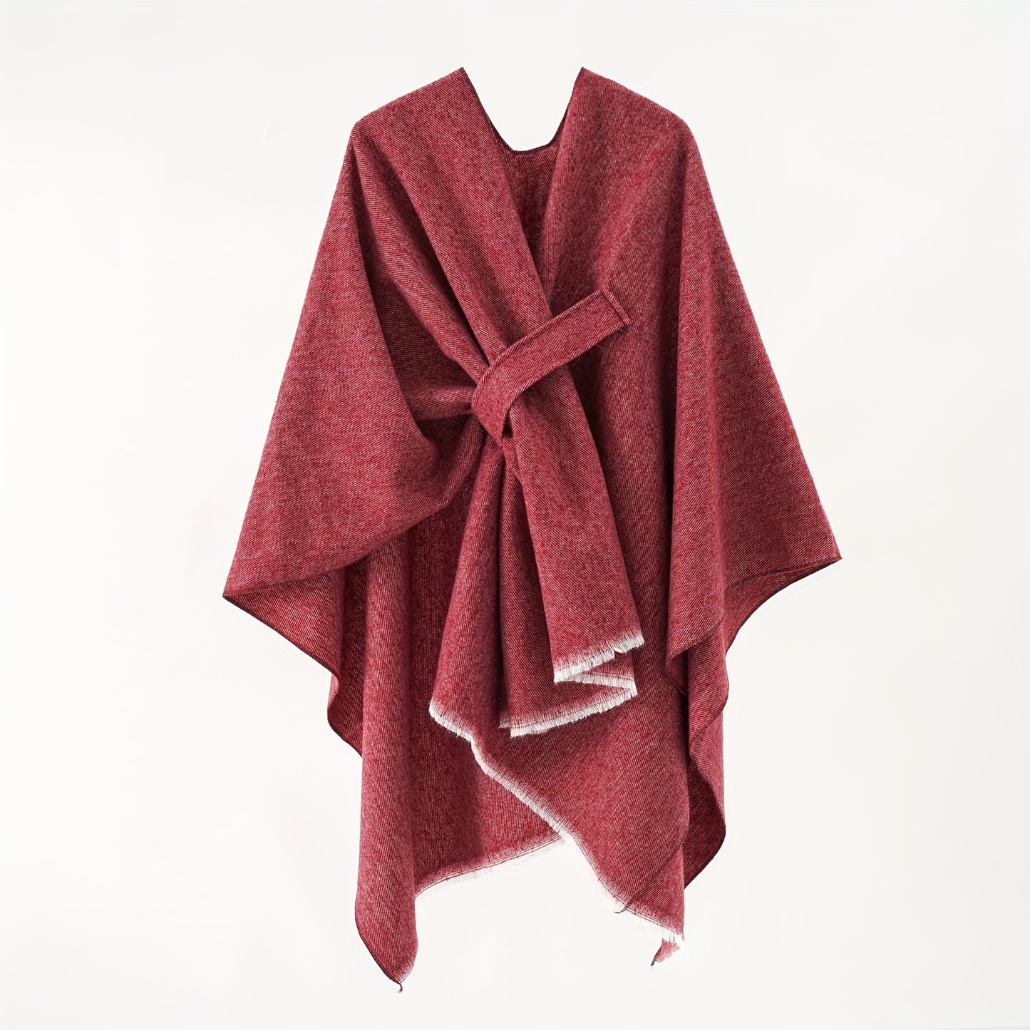 Solid Color Comfortable Shawl With Sleeves, Multifunctional Outdoor Windproof And Coldproof Cloak
