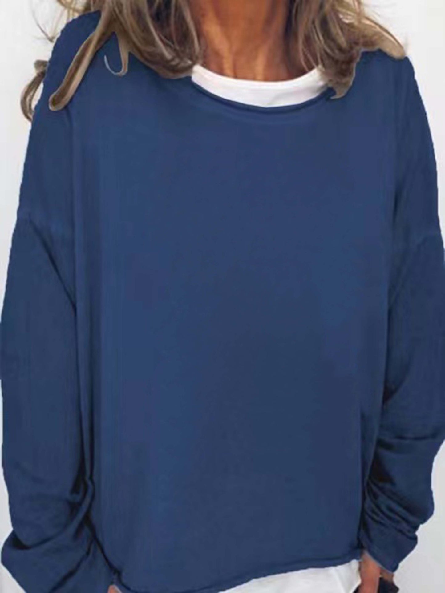 vlovelaw Solid Crew Neck Sweatshirt, Casual Long Sleeve Sweatshirt For Spring & Fall, Women's Clothing