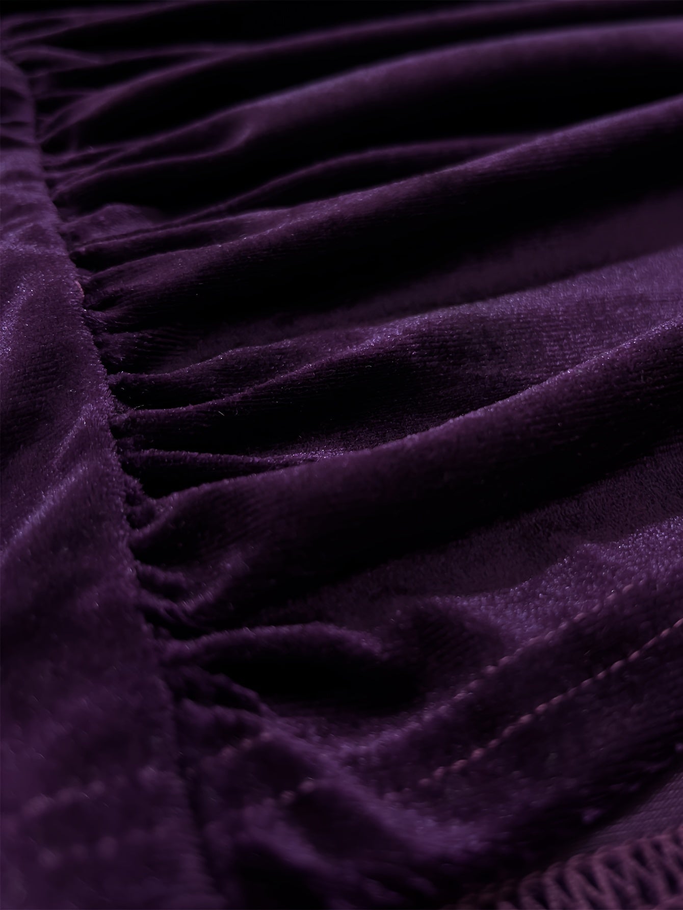 Solid Ruched Cross Velvet Skirt, Elegant Bodycon Skirt For Spring & Fall, Women's Clothing